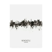 Védjegy Szépművészet 'Newcastle Anglia Skyline Portré II' vászon művészete, Michael Tompsett
