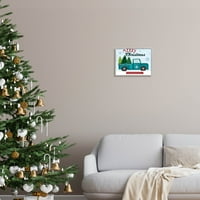 Kellemes karácsonyi farm friss fák jele ünnepi grafikus art szürke keretes művészet nyomtatott fal művészet