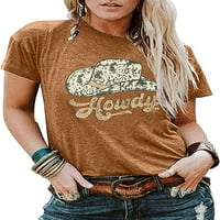 Howdy Tshirt Női Ország Déli Ingek Rodeo Cowgirl Nyugati Ing Mézes Kalap Leopárd Póló Nyári Vintage Pólók