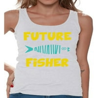 Kínos stílusok jövő Fisher tankok neki Női Tank Top Fisher póló felesége jövő Fisher Tank Top női halászati ruhák neki