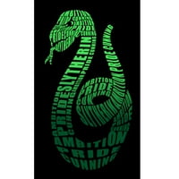 Harry Potter grafikus Mardekár kígyó embléma fiú fekete pólója-XL