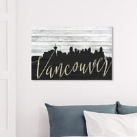 A Runway Avenue városok és a Skylines Wall Art vászon nyomatok 'Vancouver Skyline' Észak -amerikai városok - fekete,
