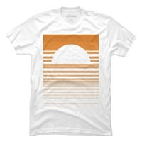 desert frequency sunset Férfi fehér grafikus póló-emberek tervezése L