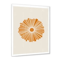 Designart 'Orange Radiant Sun i' Modern keretes művészeti nyomtatás