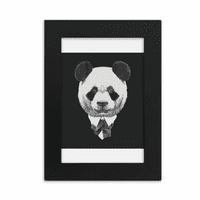 Úriember Öltöny Szép Panda Po Asztali Képkeret Kép Kijelző Művészeti Festmény Kiállítás