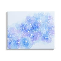 Pasztell kék virág körvonalazza a botanikai és virágos grafikus galéria csomagolt vászon nyomtatott fali művészet