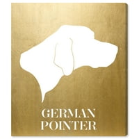 Runway Avenue állatok fali művészet vászon nyomatok „német mutató” kutyák és kölykök - arany, fehér