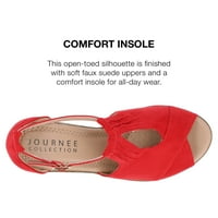 Journee Collection női Kedzie Tru Comfort hab keskeny szélességű peep lábujj ék szandál