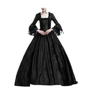 Női ruha Retro Party hercegnő Csipke patchwork nagy flare ujjú középkori ruha