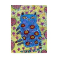 Védjegy képzőművészet 'lusta kék macska' vászon művészet Funked up Art