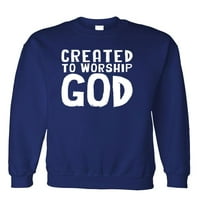Isten imádására-Legénység nyakú pulóver, Sötétkék, 2XL