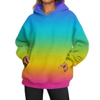 Fopp eladó Női Divat Napi sokoldalú alkalmi Crewneck pulóverek hosszú ujjú gradiens felső pulóverek Többszínű S