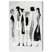 Wynwood Studio Canvas Greyscale felállás divat és glam ruhák fal art vászon nyomtatás szürke világosszürke 16x24