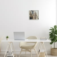 Stupell Industries Modern Absztrakt festmény barna szürke fehér lépcsőzetes növények, 12, K. Nari tervezése