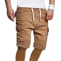 Férfi Board rövidnadrág alkalmi rövidnadrág szilárd férfi húzózsinór gomb zseb nadrág nyári rövidnadrág Férfi nadrág