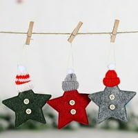 Gwong kötött kalap gomb ötágú csillag függő medál otthoni Karácsonyi dekoráció