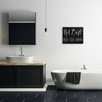 Stupell Industries Forró fürdőmosás áztassa a fürdőszoba tipográfiai grafikus galéria csomagolt vászon nyomtatott fali