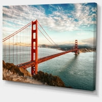 Designart 'Golden Gate Bridge San Francisco -ban' nagy tengeri híd vászon art nyomtatás