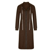 Floleo Női cipzáras kabát zsebek kabát meleg laza felsők alkalmi kapucnis Clearance Női Hosszú ujjú Divat zseb szilárd